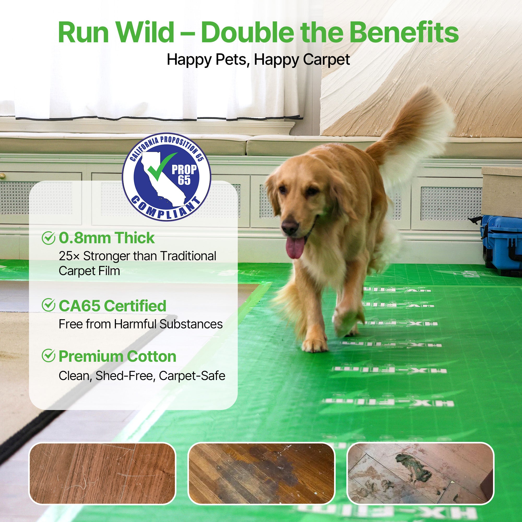 Sheeldify HX-Film Floor Protection for Moving Plastic Covering Sheeting Paint Surface Protector
