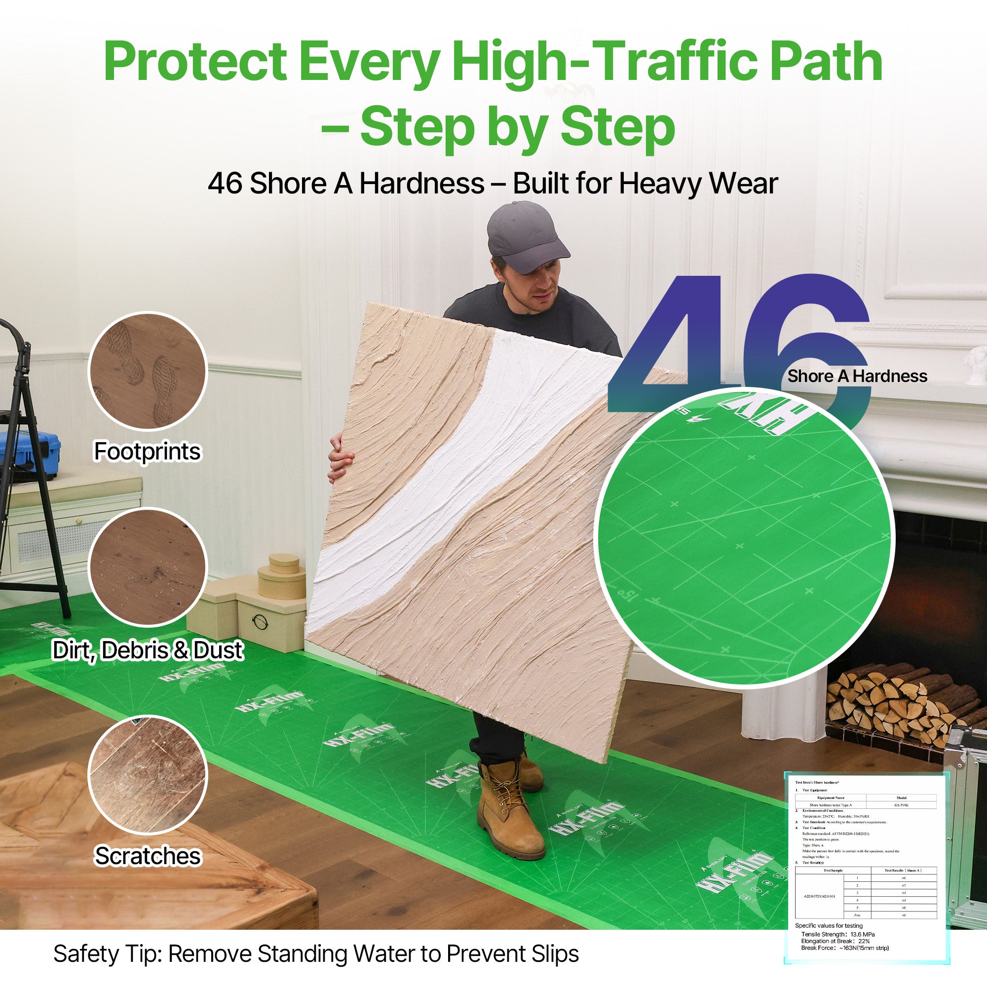 Sheeldify HX-Film Floor Protection for Moving Plastic Covering Sheeting Paint Surface Protector