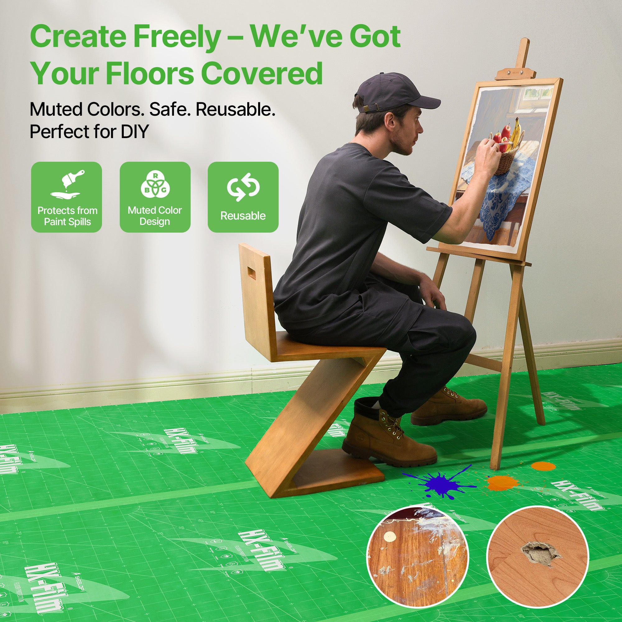Sheeldify HX-Film Floor Protection for Moving Plastic Covering Sheeting Paint Surface Protector